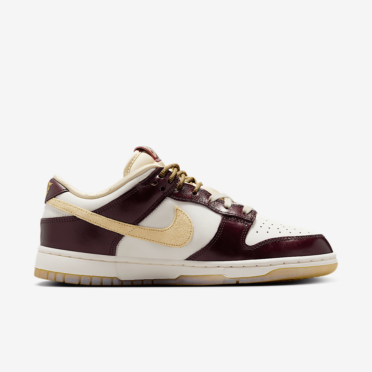 Nike Dunk Low sneaker Sail/Sail/Burgundy Crush/Team Gold