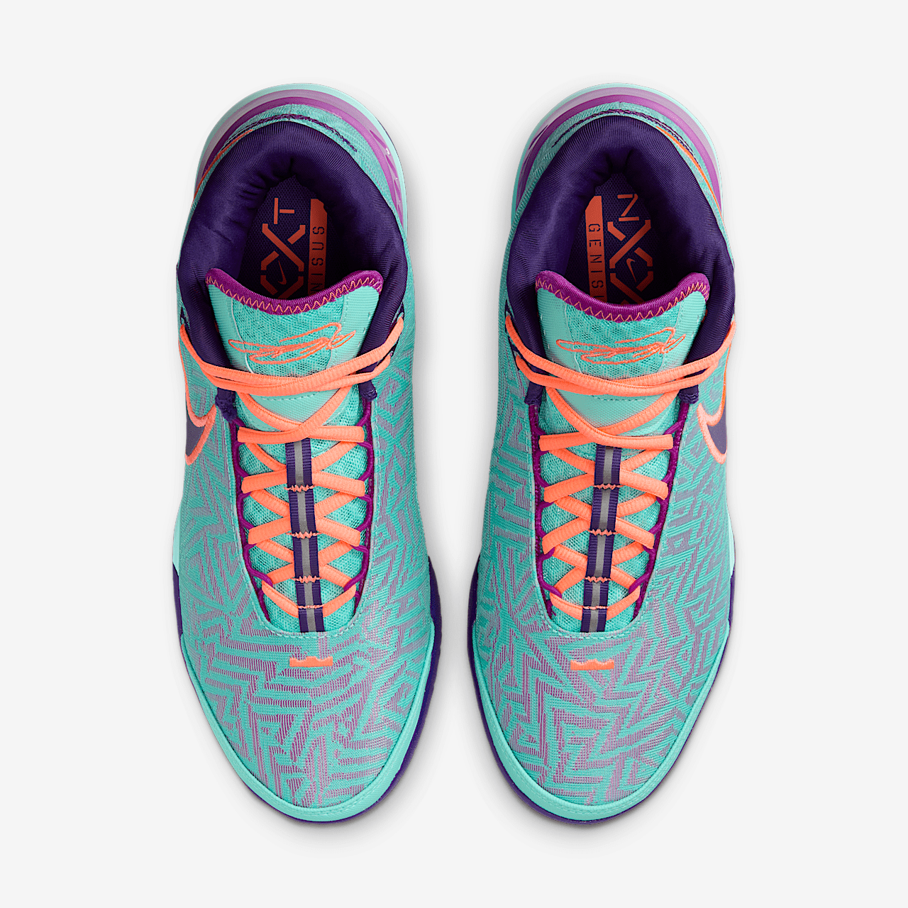 Nike LeBron sneaker Hyper Turquoise/Court Purple/Bright Mango/Vivid Purple