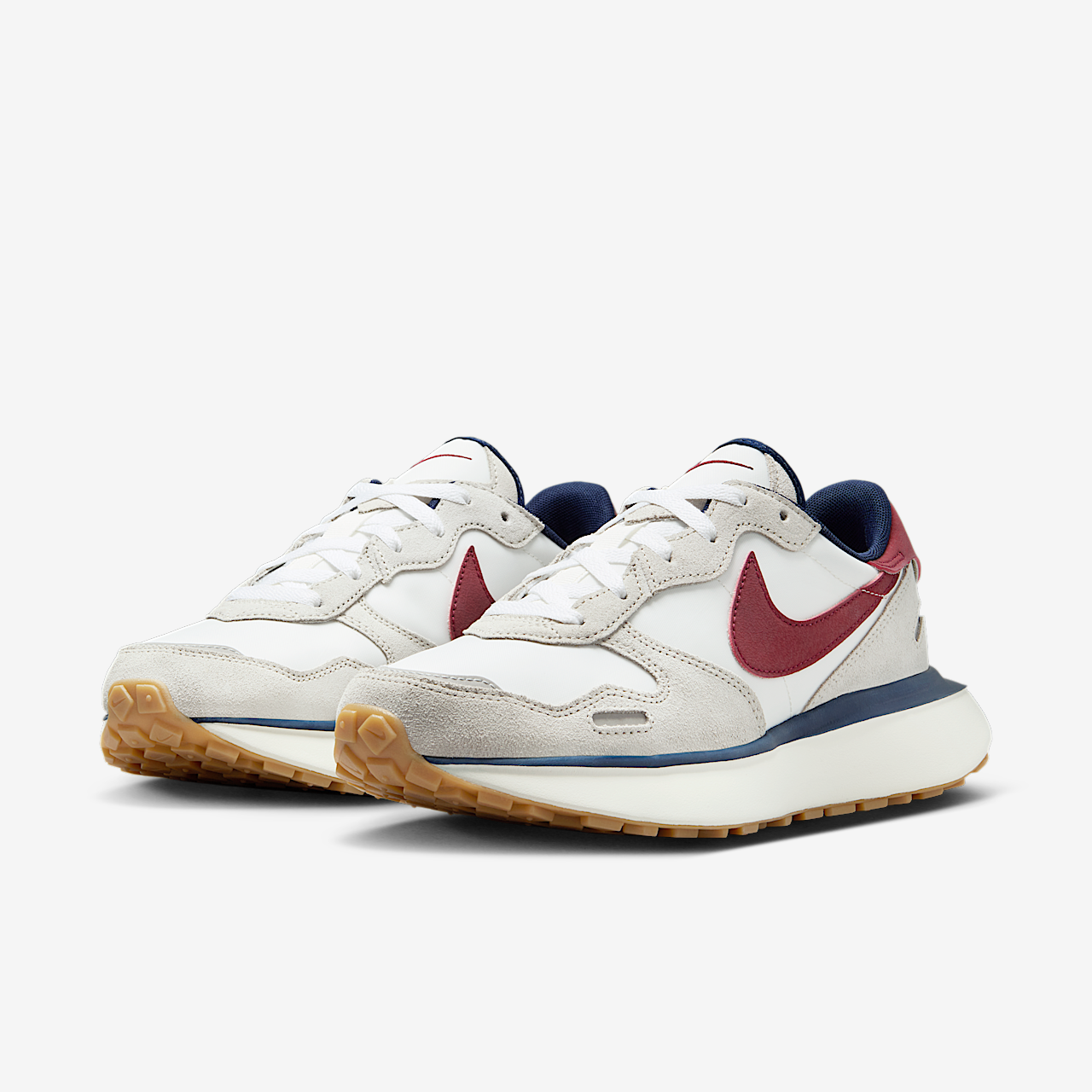 Nike Phoenix Waffle sneaker Light Bone/Sail/Midnight Navy/Team Red