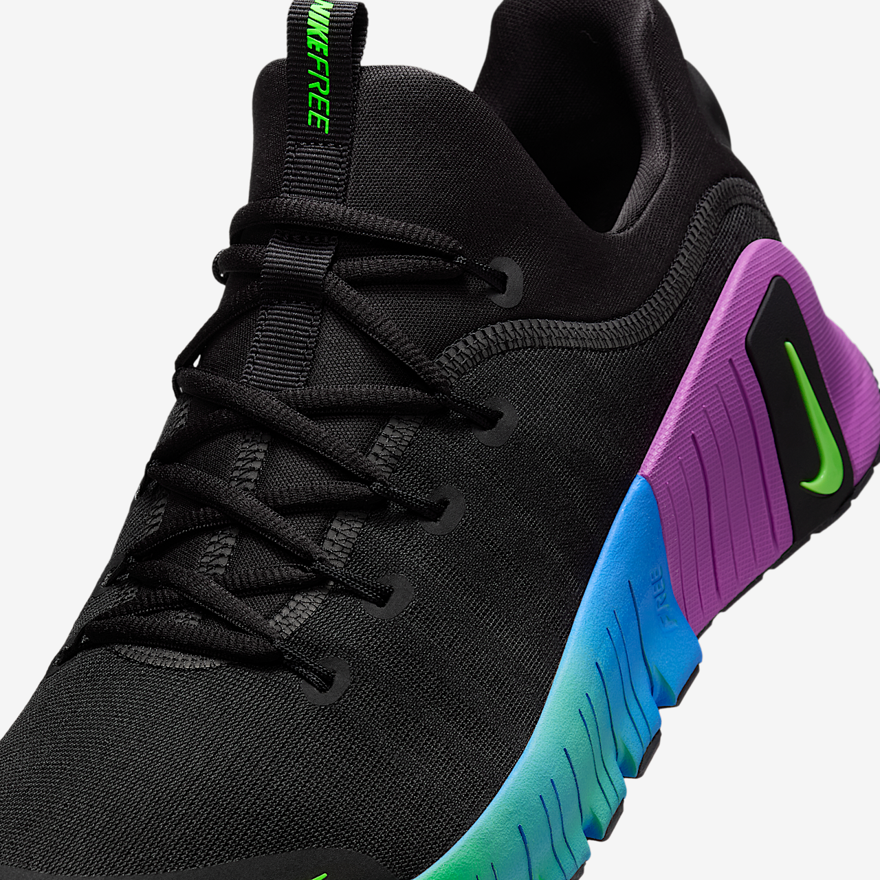 Nike Free sneaker Zwart/Vivid Purple/Comet Blue/Green Strike