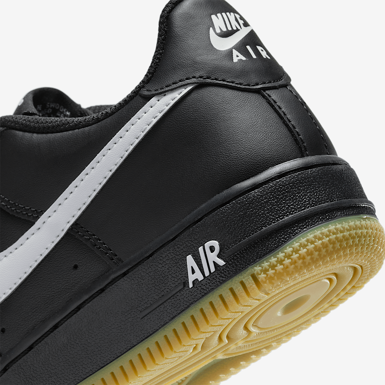 Nike Air Force 1 sneaker Zwart/Gum Light Brown/Wit