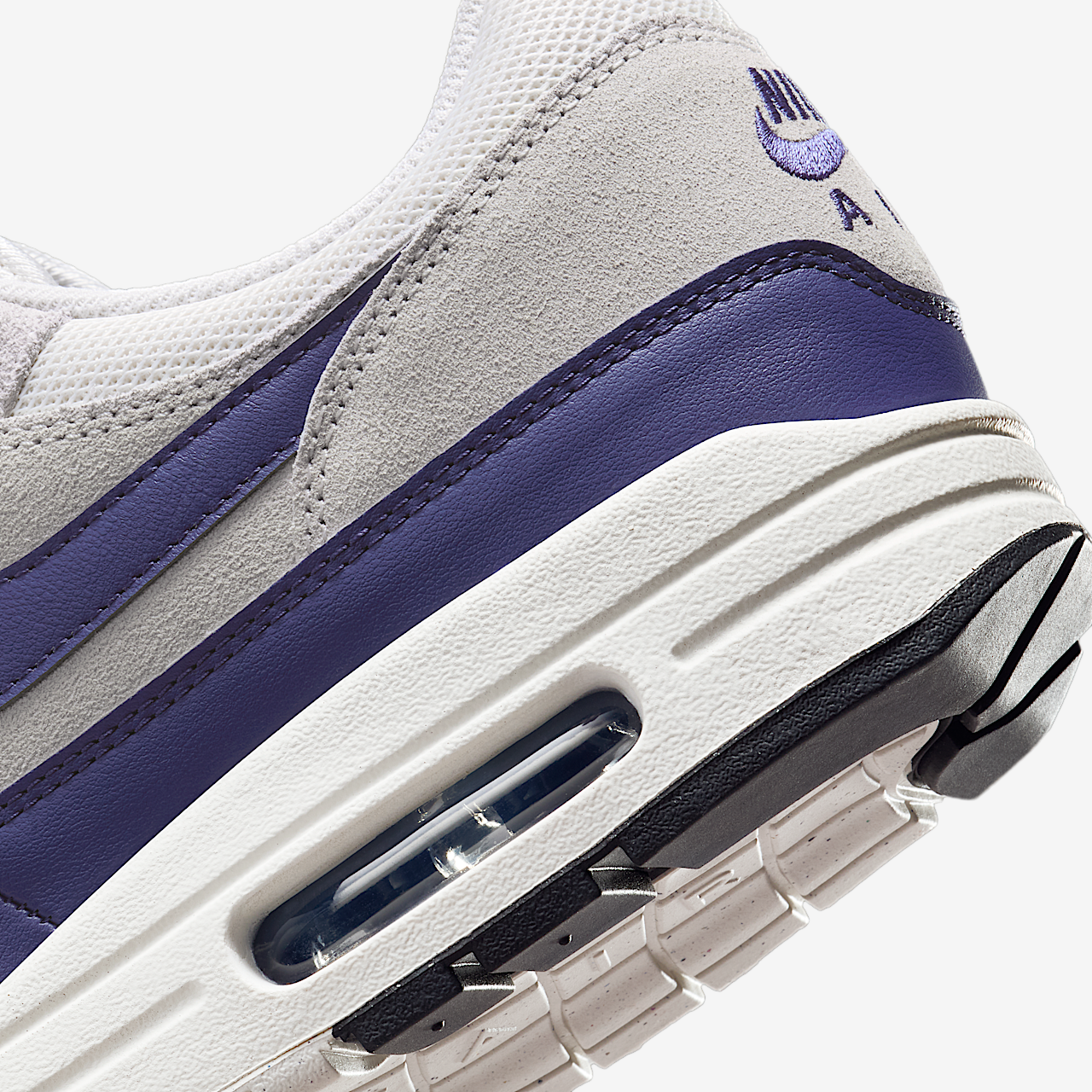 Nike Air Max 1 sneaker Phantom/Vast Grey/Zwart/Sanded Purple