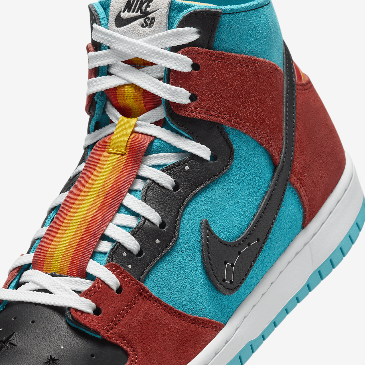 Nike Dunk High sneaker Turquoise Blue/Rugged Orange/Zwart