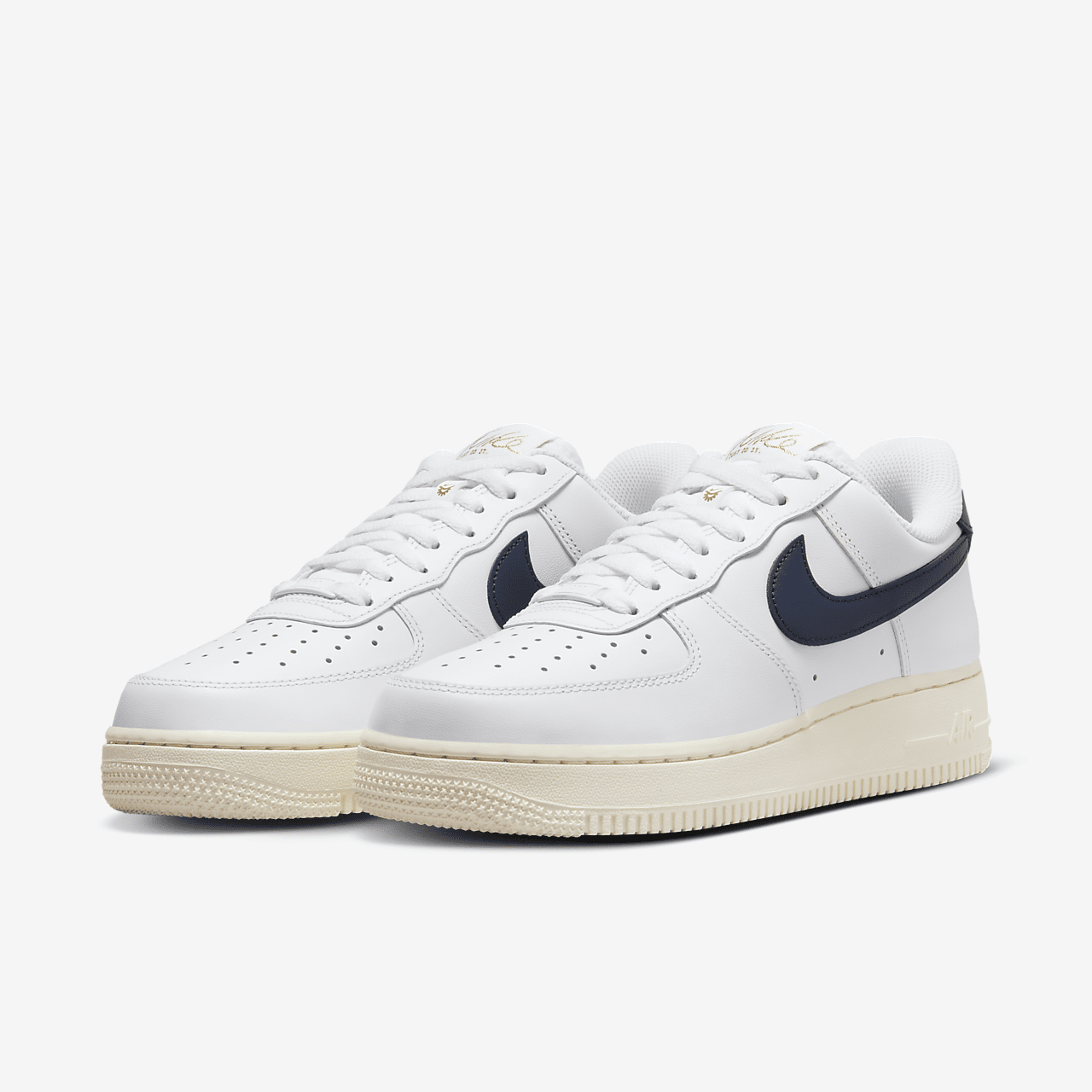 Nike Air Force 1 sneaker Wit/Pale Ivory/Metallic Gold/Obsidian