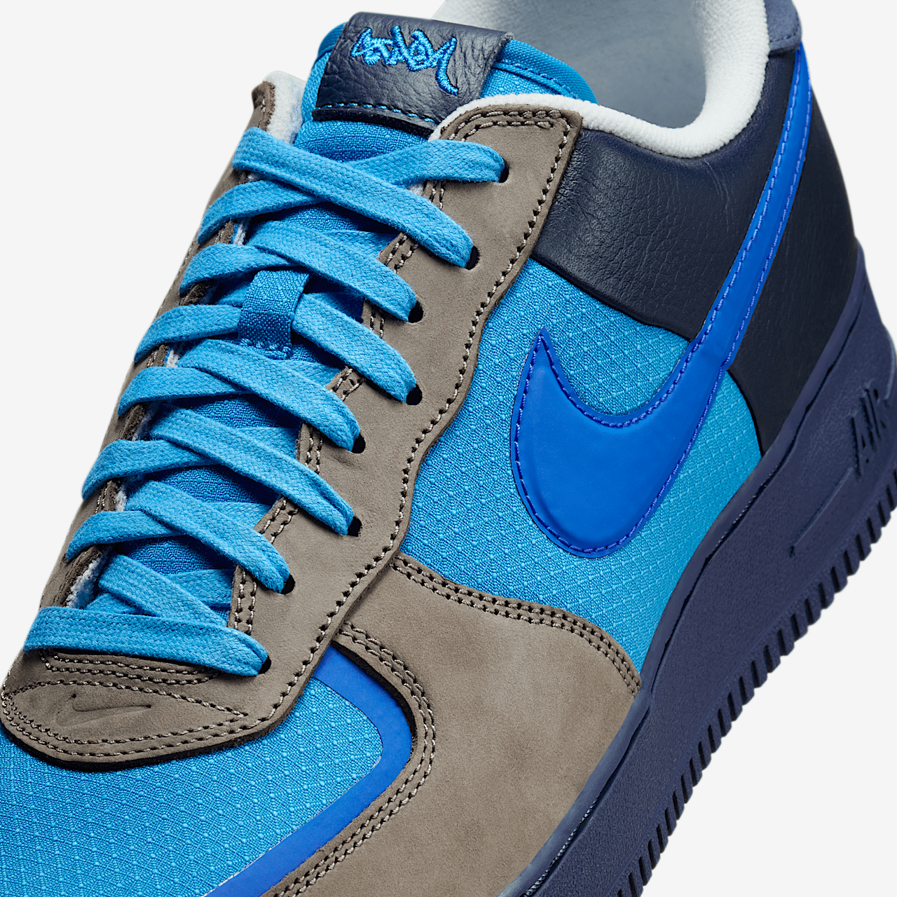 Nike Air Force 1 sneaker Soft Grey/Harbor Blue/Varsity Royal