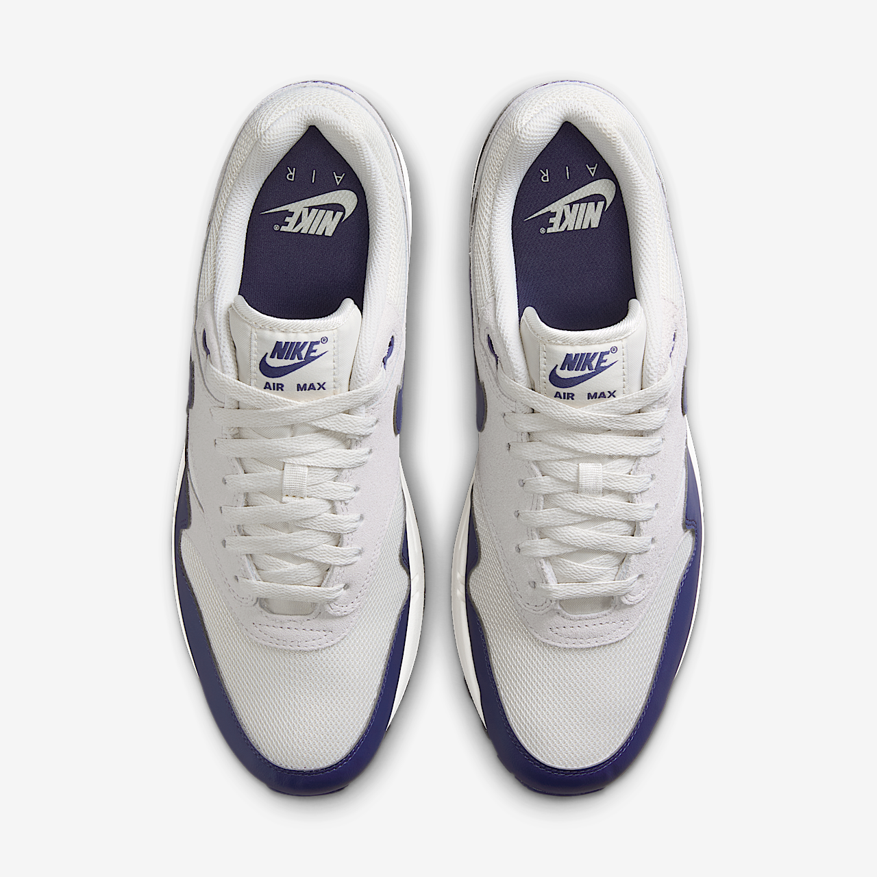 Nike Air Max 1 sneaker Phantom/Vast Grey/Zwart/Sanded Purple