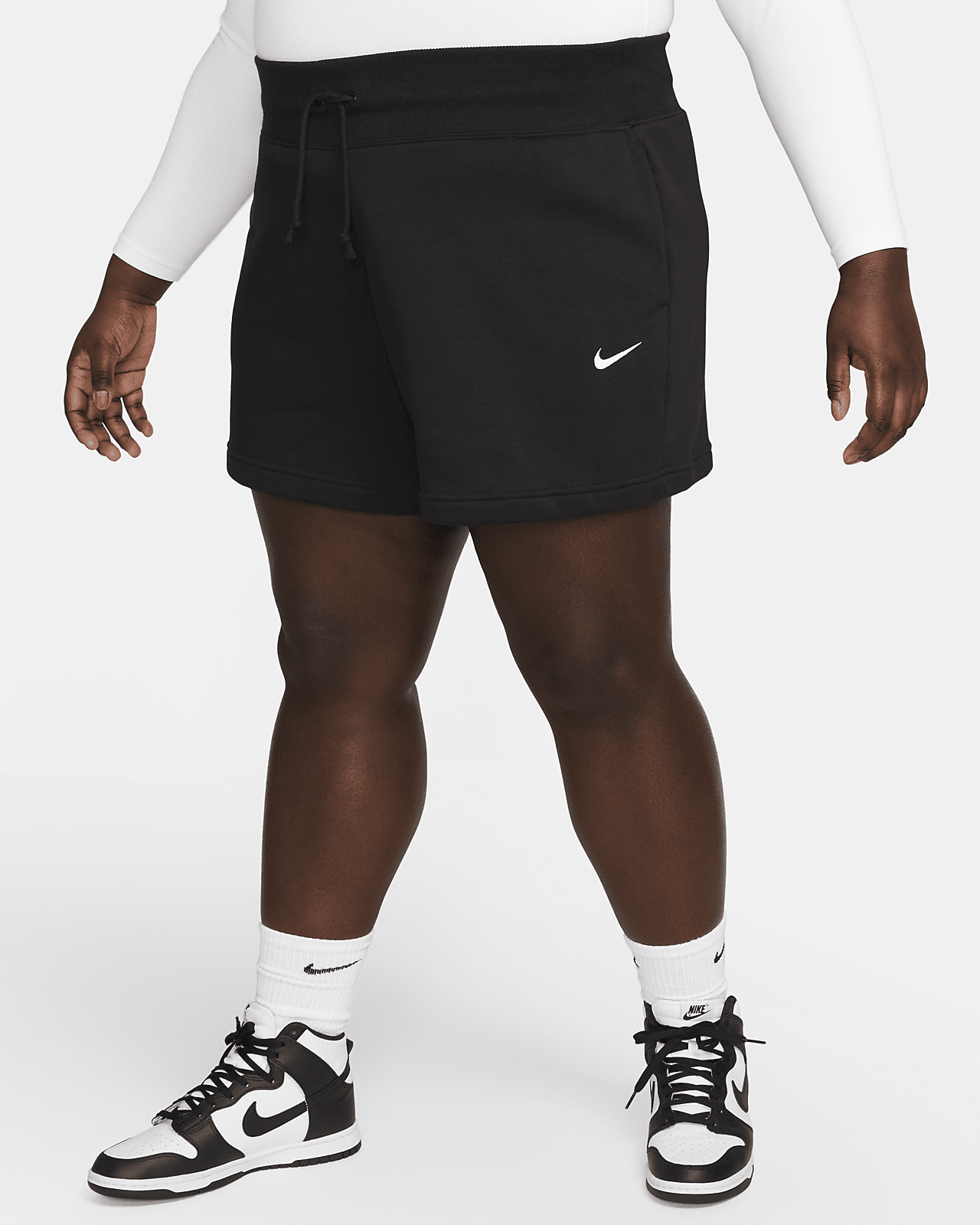 Женские шорты Nike Sportswear Phoenix Fleece High-Waisted Loose Shorts (Plus Size)