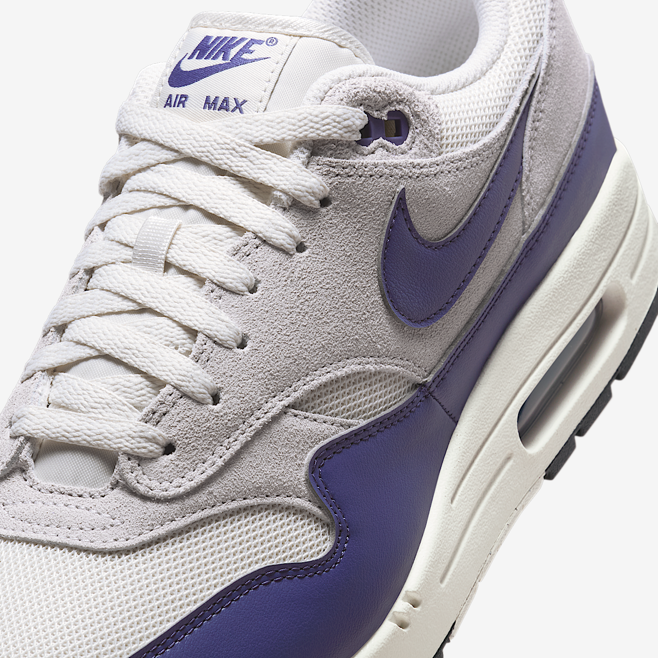 Nike Air Max 1 sneaker Phantom/Vast Grey/Zwart/Sanded Purple