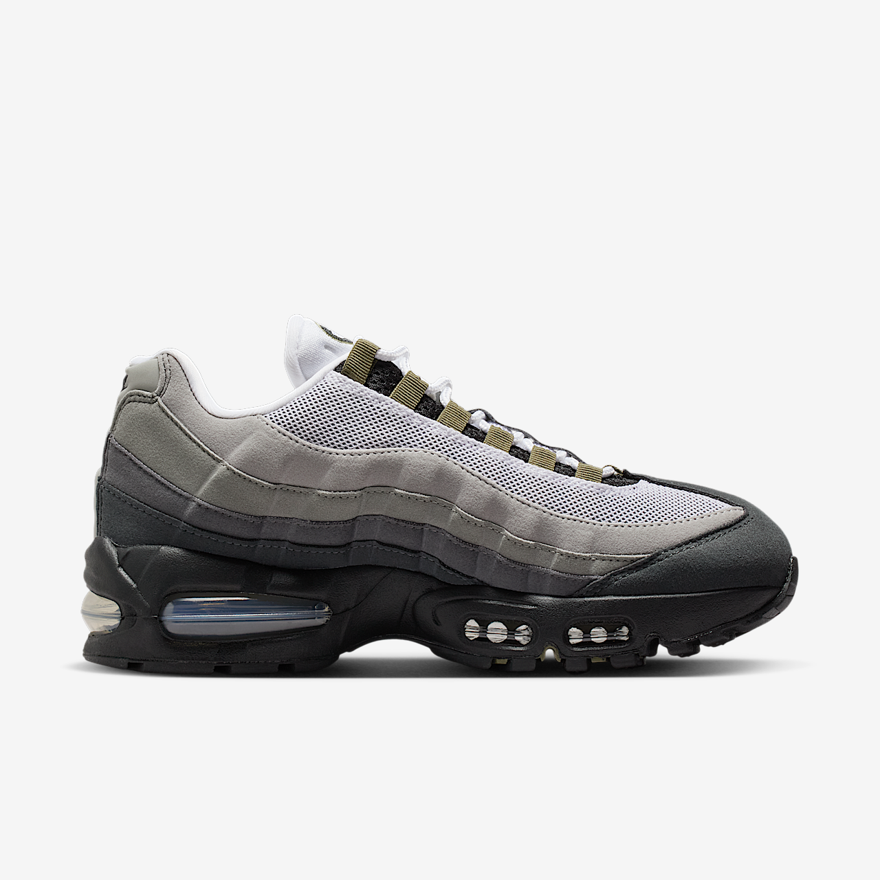 Nike Air Max 95 sneaker Zwart/Wit/Reflect Silver/Medium Olive