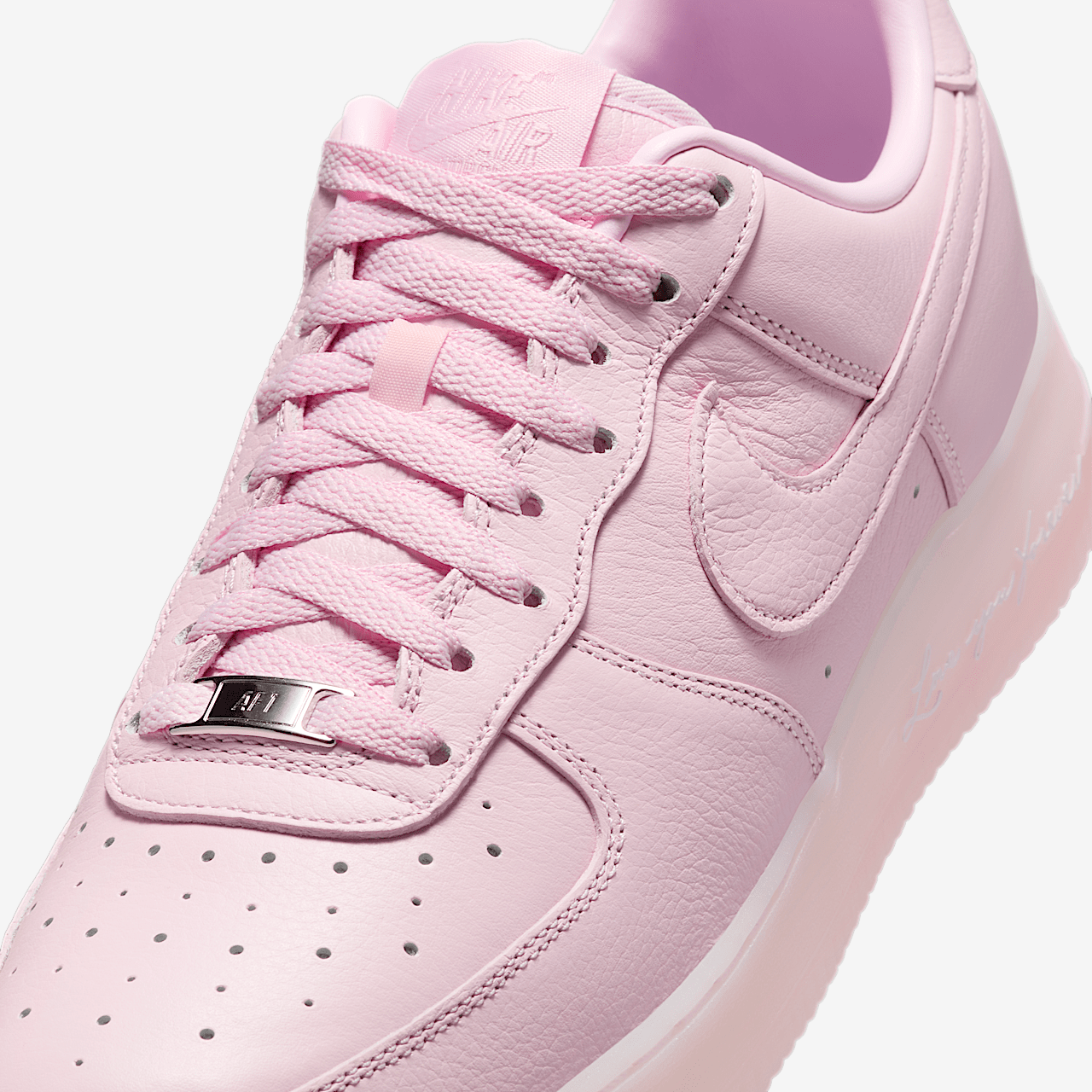 Nike Air Force 1 sneaker Pink Foam/Metallic Silver/Cobalt Tint