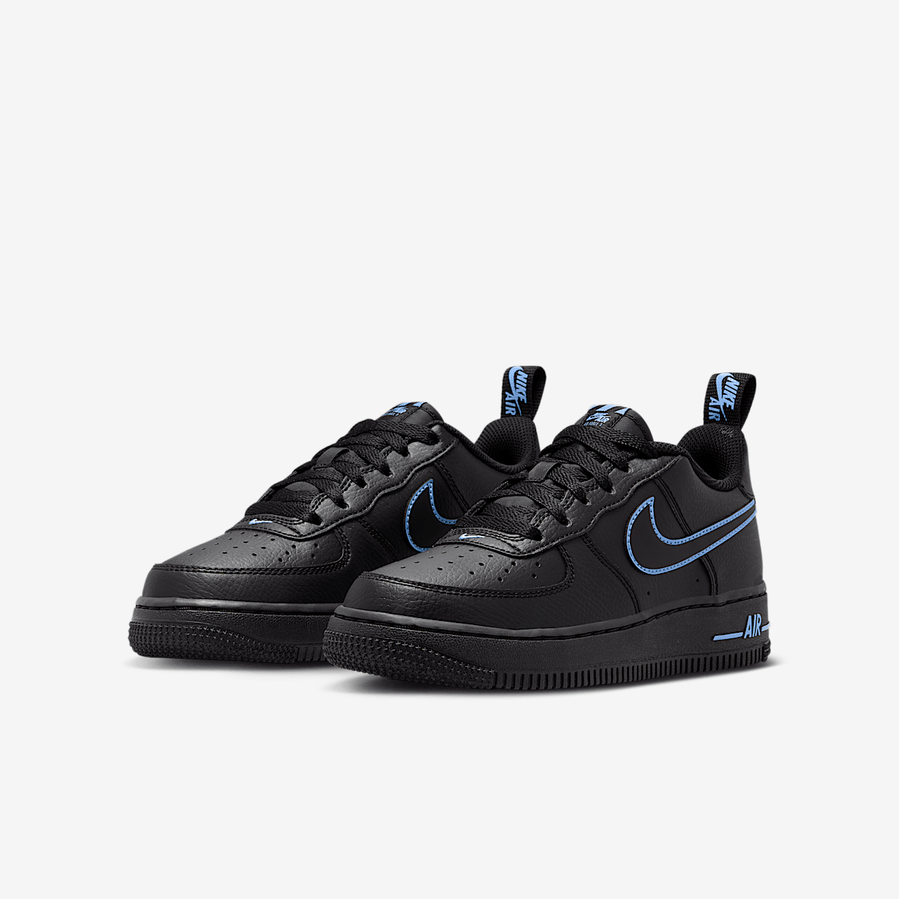 Nike Air Force 1 sneaker Zwart/University Blue/Zwart