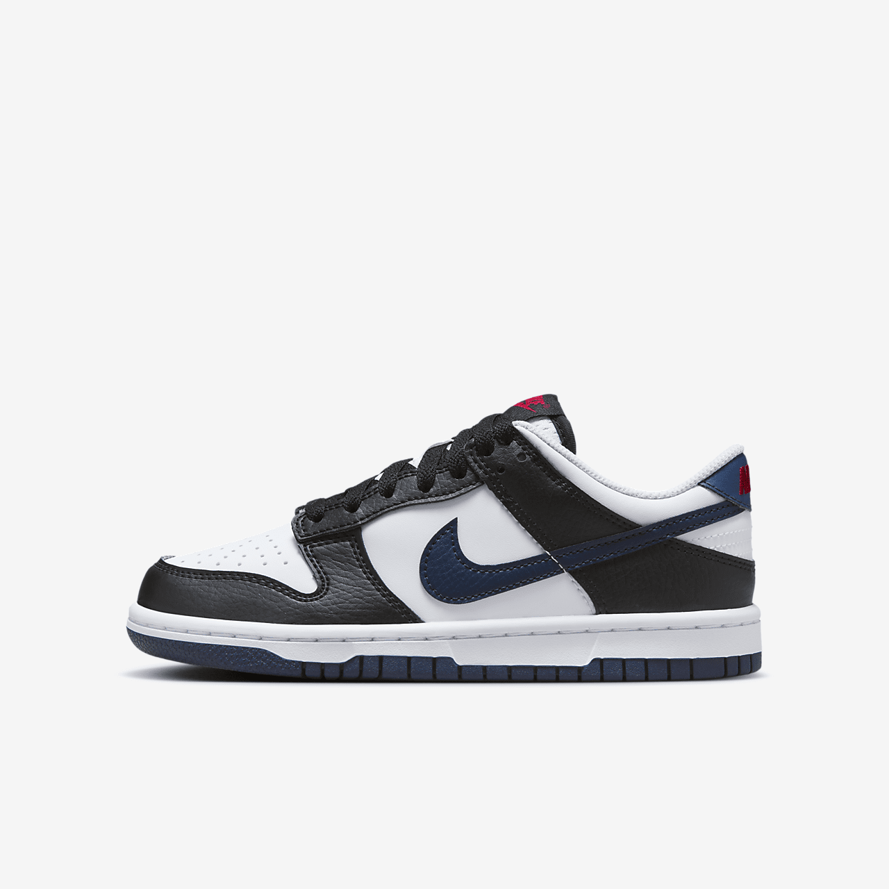 Nike Dunk Low sneaker Zwart/Wit/University Red/Midnight Navy