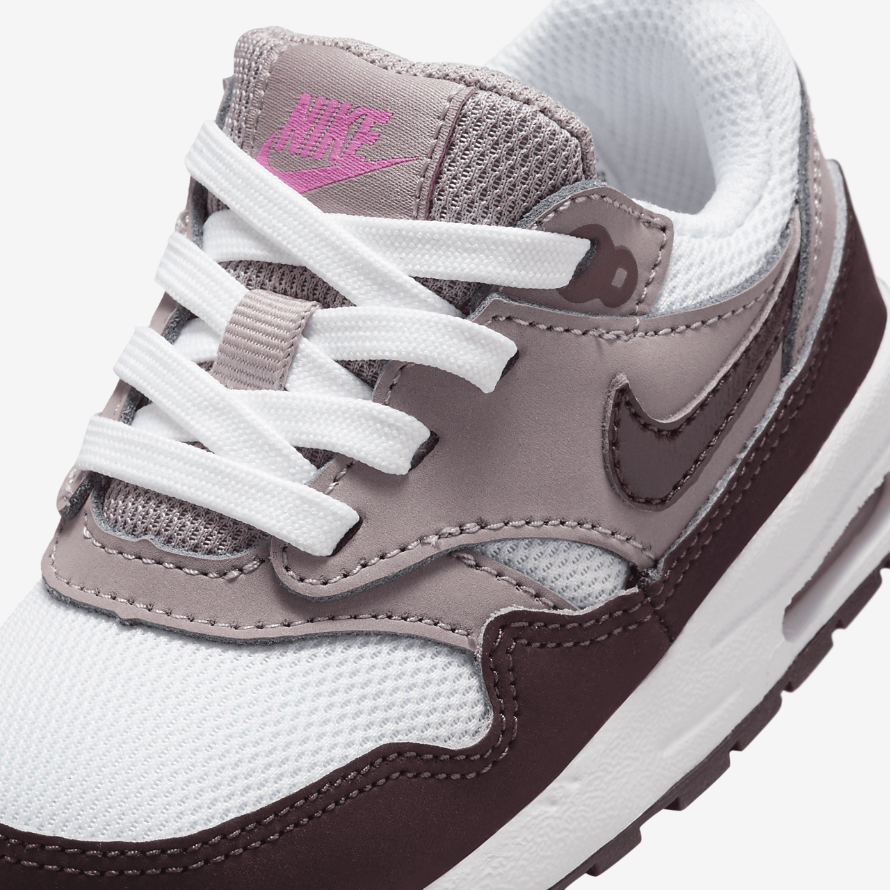 Nike Air Max 1 sneaker Wit/Light Violet Ore/Playful Pink/Burgundy Crush