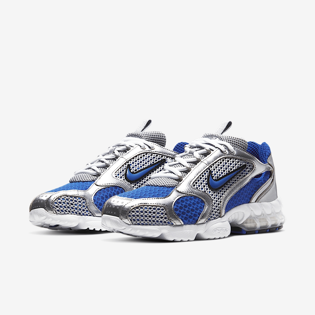 Nike Nike Air Zoom Spiridon Cage 2 sneaker Metallic Silver/Varsity Royal/Wit/Varsity Royal