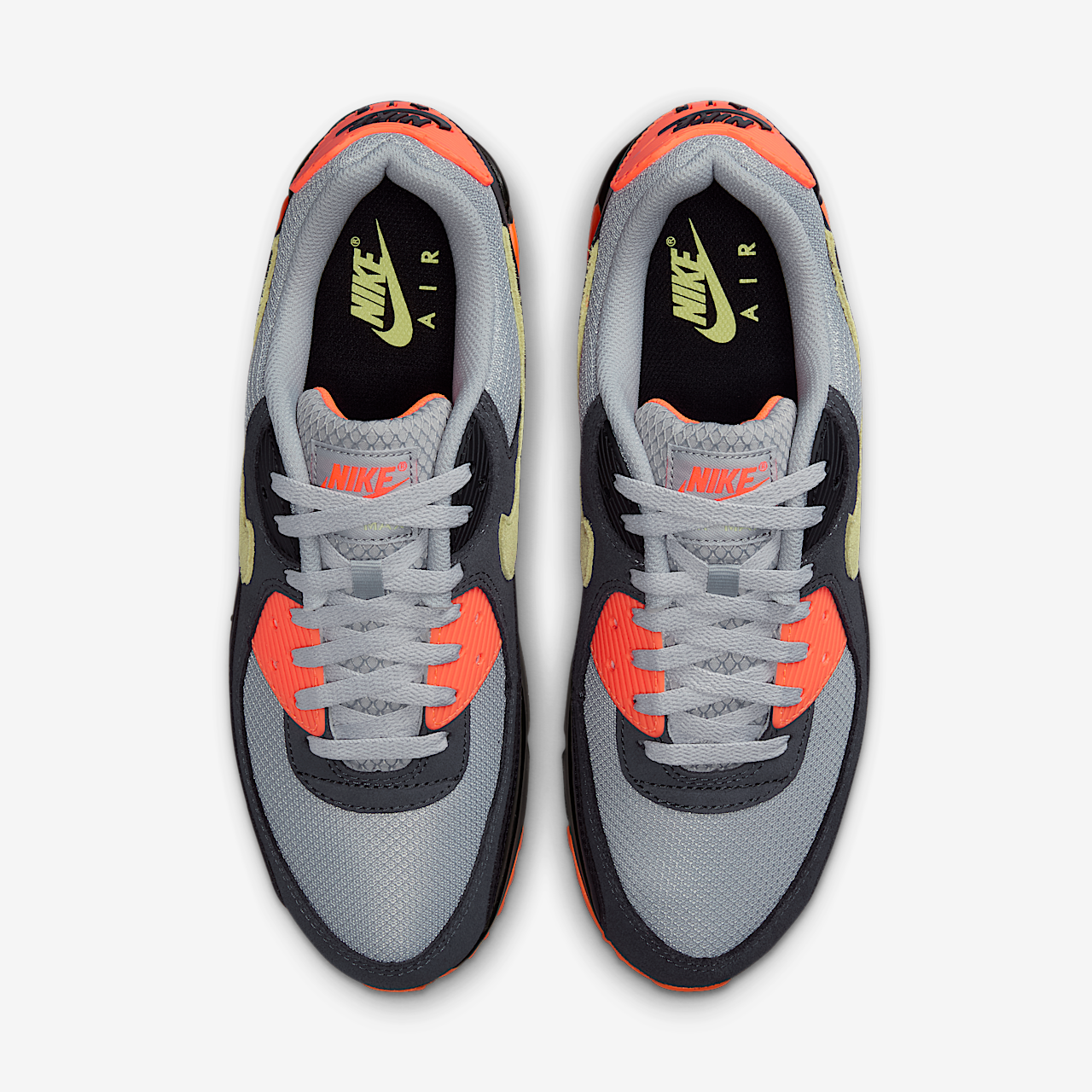 Nike Air max 90 sneaker Light Smoke Grey/Hyper Crimson/Zwart/Limelight