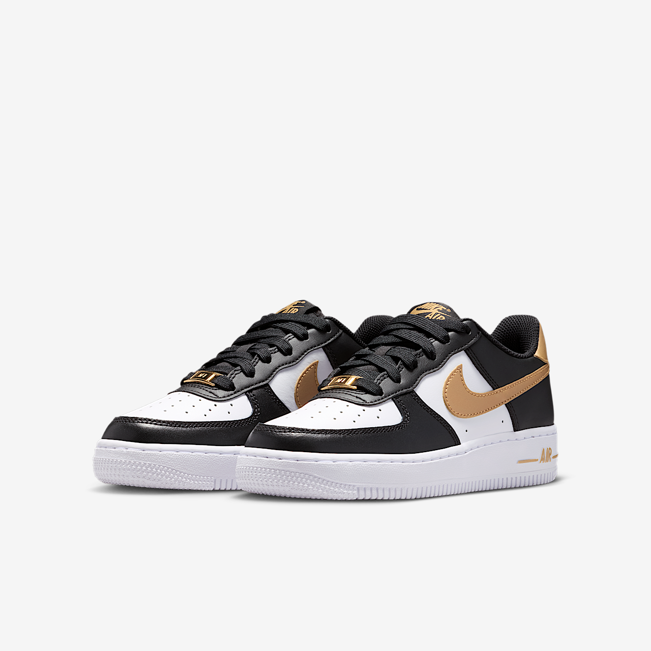 Nike Air Force 1 sneaker Zwart/Zwart/Wit/Metallic Gold