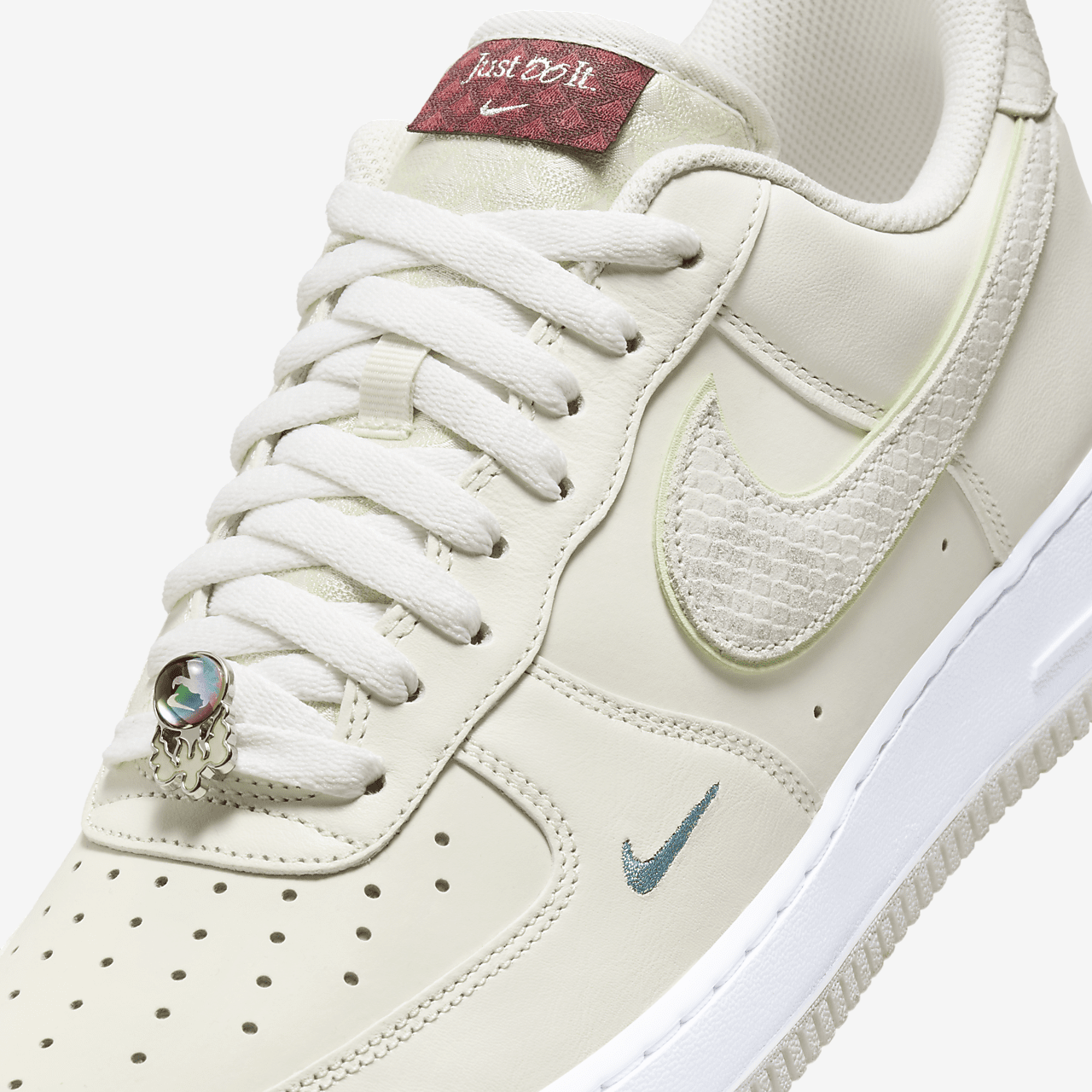 Nike Air Force 1 sneaker Sail/Wit/University Red/Vapor Green