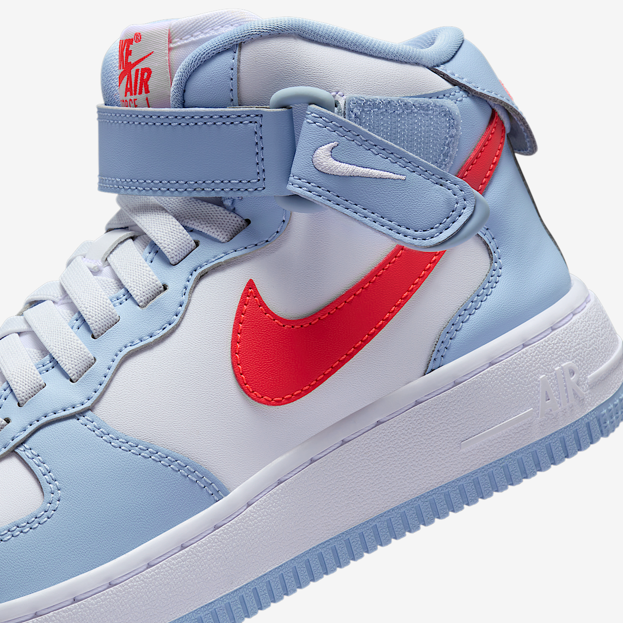 Nike Air Force 1 sneaker Light Armory Blue/Wit/Bright Crimson