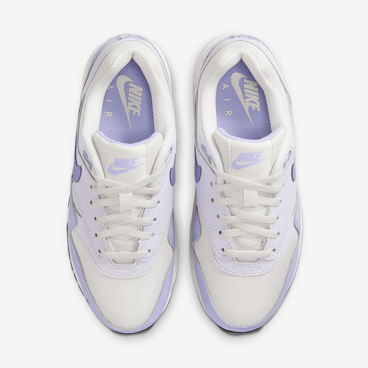 Nike Air Max 1 sneaker Platinum Tint/Barely Grape/Zwart/Hydrangeas