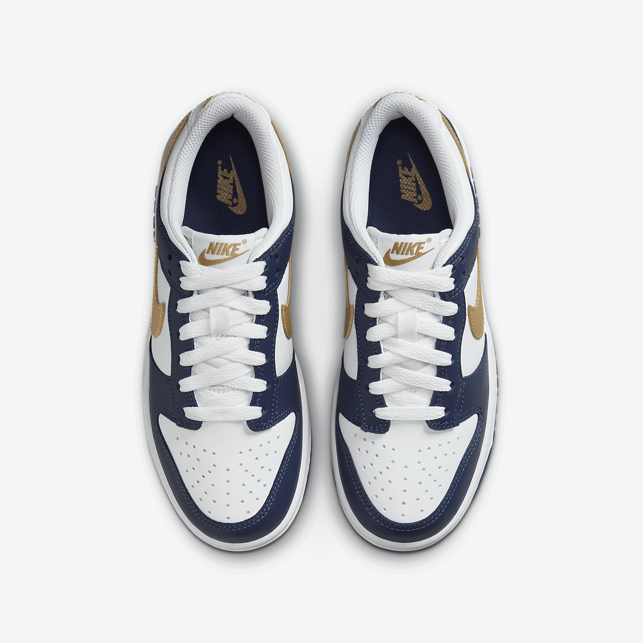 Nike Dunk Low sneaker Wit/Midnight Navy/Wheat