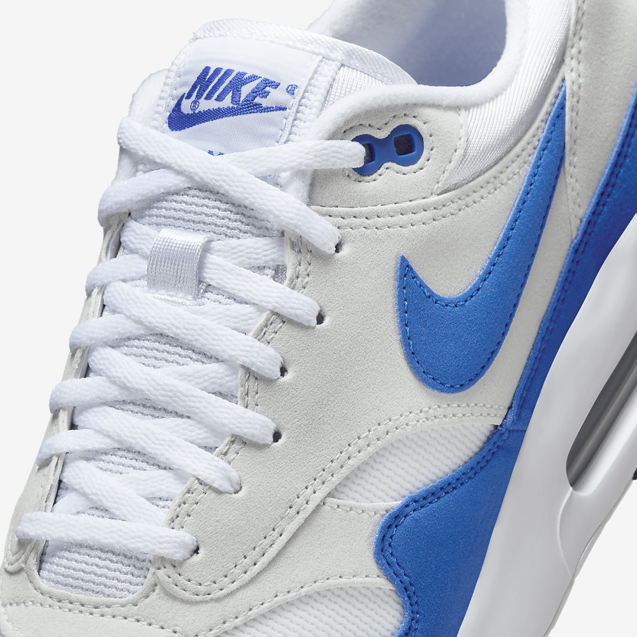 Nike Air Max 1 sneaker Wit/Pure Platinum/Zwart/Hyper Royal