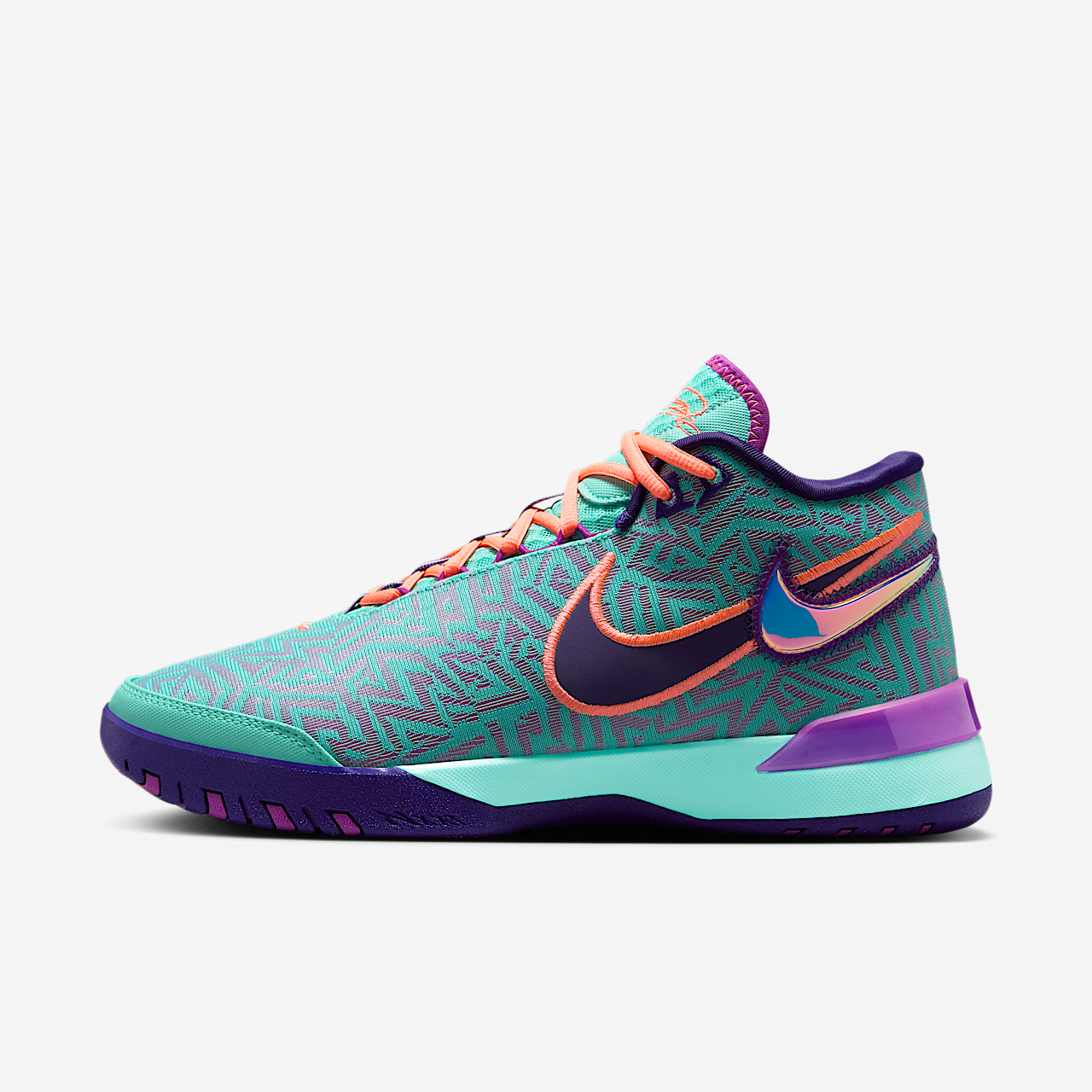 Nike LeBron sneaker Hyper Turquoise/Court Purple/Bright Mango/Vivid Purple
