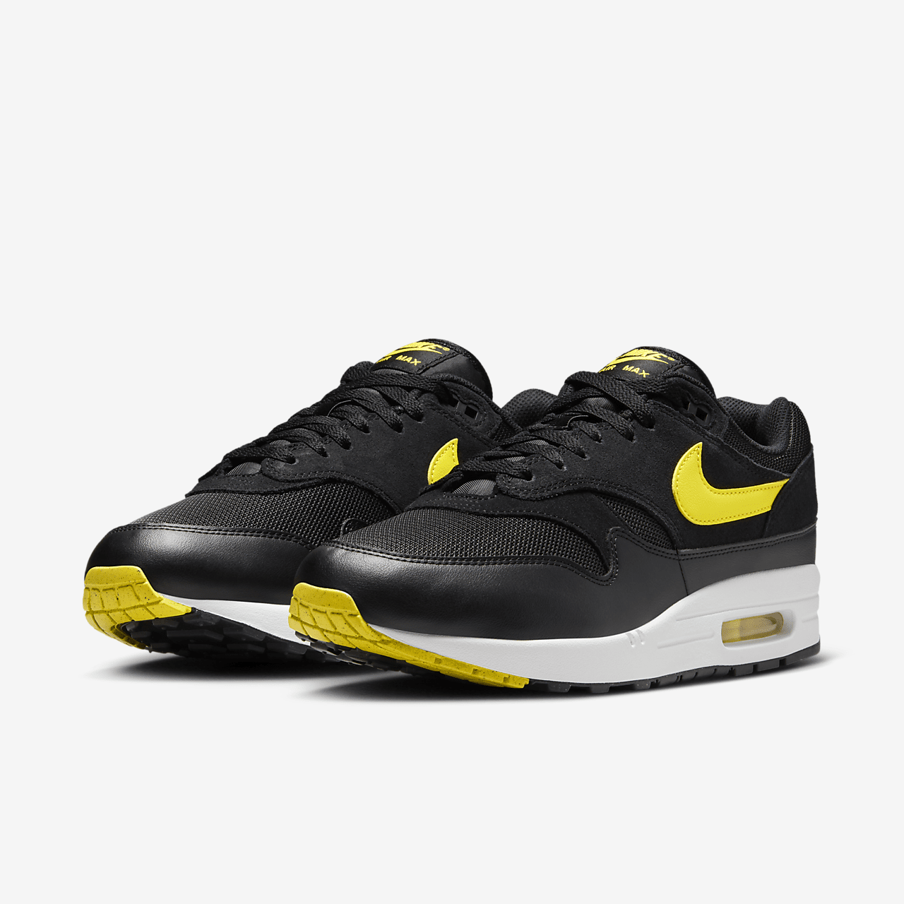 Nike Air Max 1 sneaker Zwart/Summit White/Opti Yellow