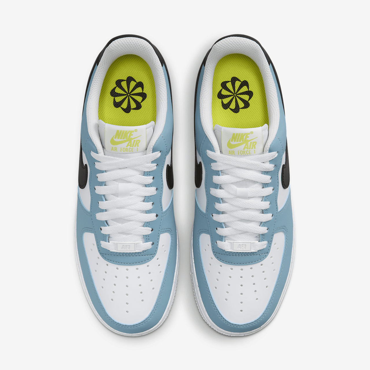 Nike Air Force 1 sneaker Denim Turquoise/Wit/Cyber/Zwart