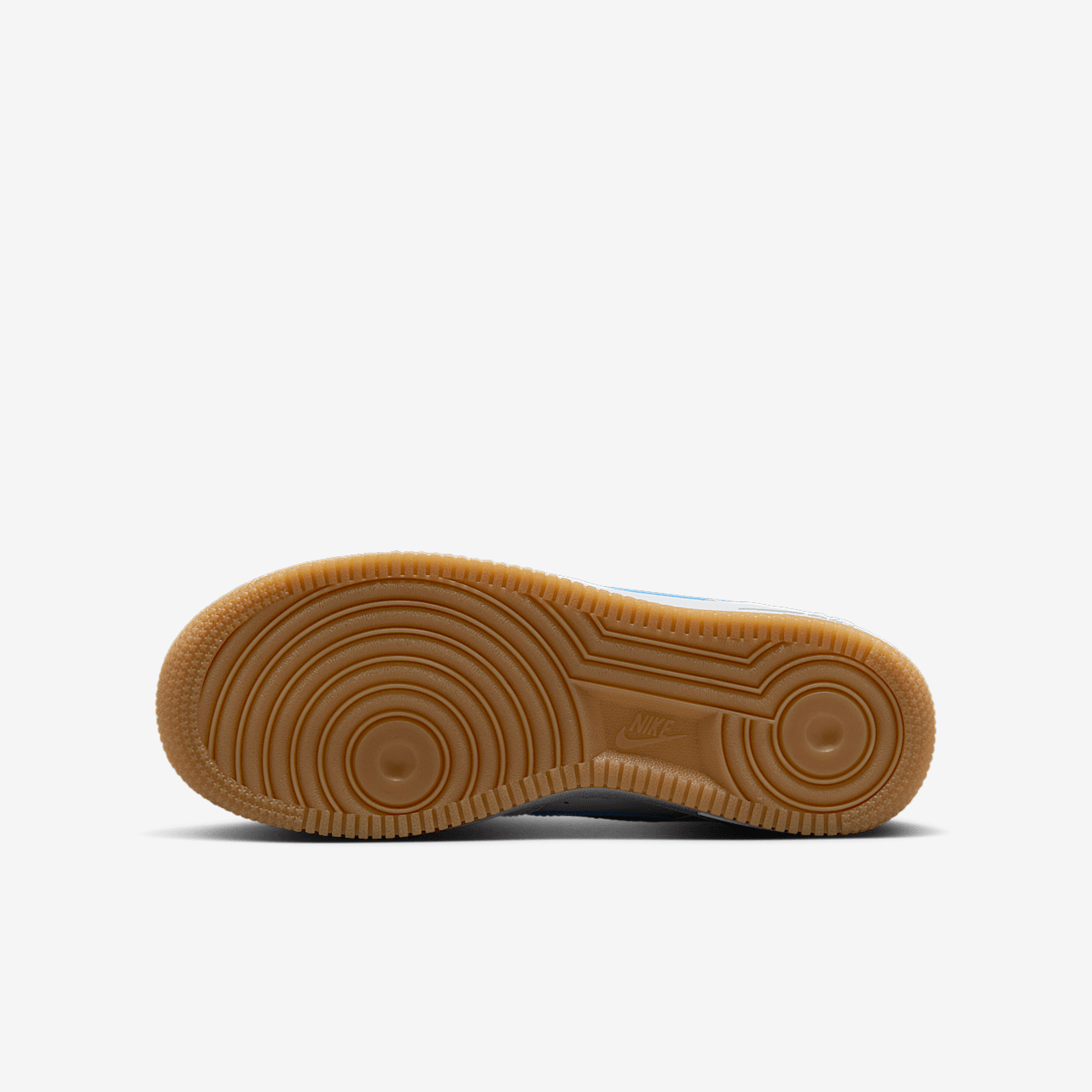 Nike Air Force 1 sneaker Wit/Gum Light Brown/Blue Beyond
