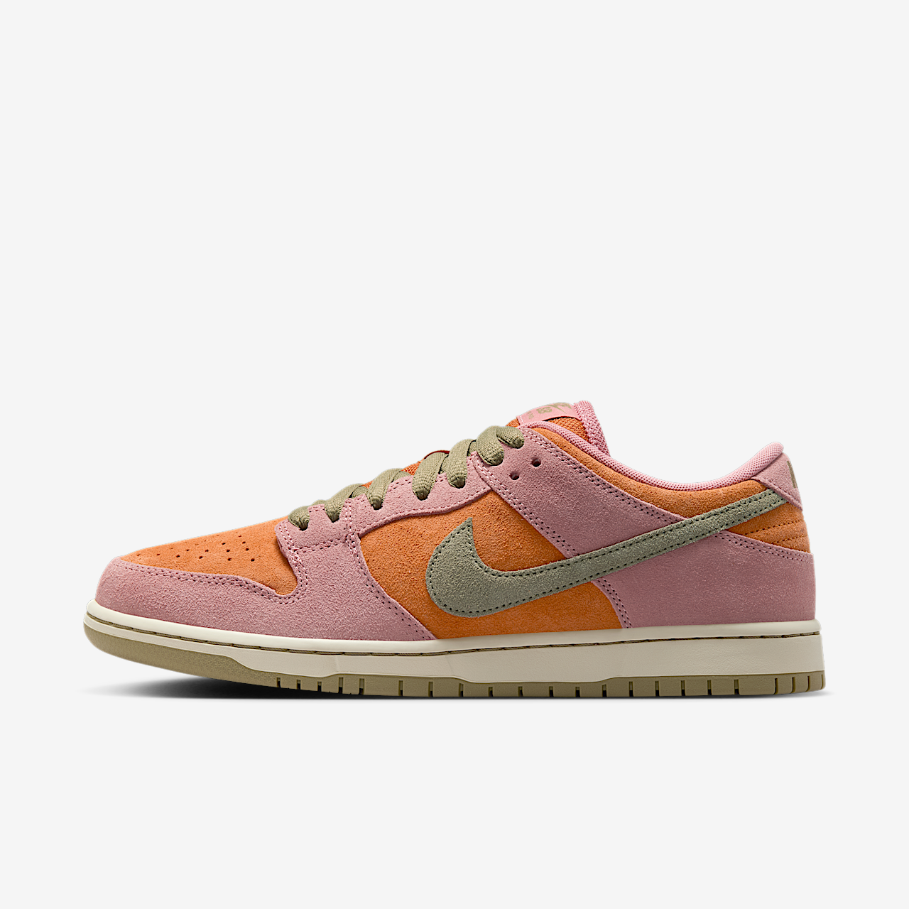 Nike Dunk Low sneaker Red Stardust/Monarch/Coconut Milk/Neutral Olive