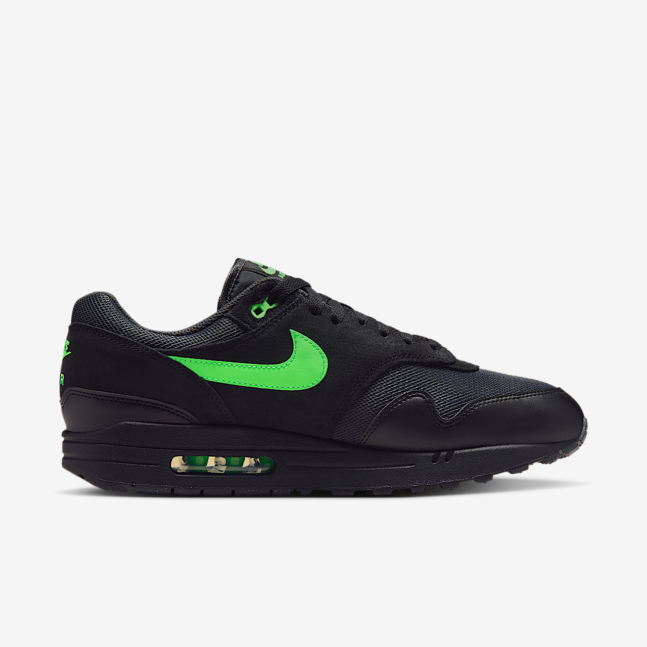 Nike Air Max 1 sneaker Anthracite/Zwart/Green Strike