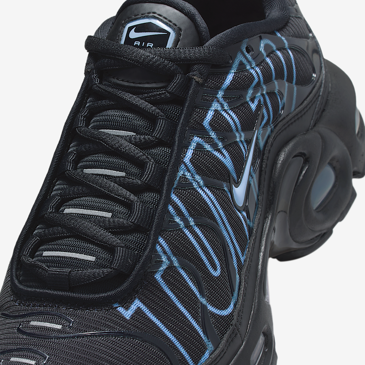 Nike Air Max Plus sneaker Zwart/Metallic Silver/Ice Blue