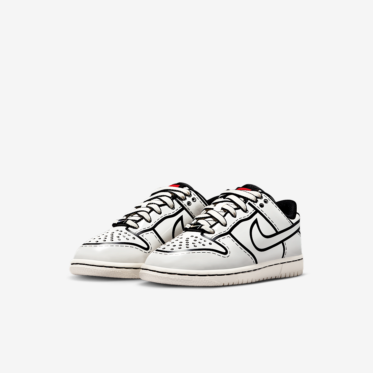 Nike Dunk Low sneaker Sail/Zwart/Rush Red/Sail