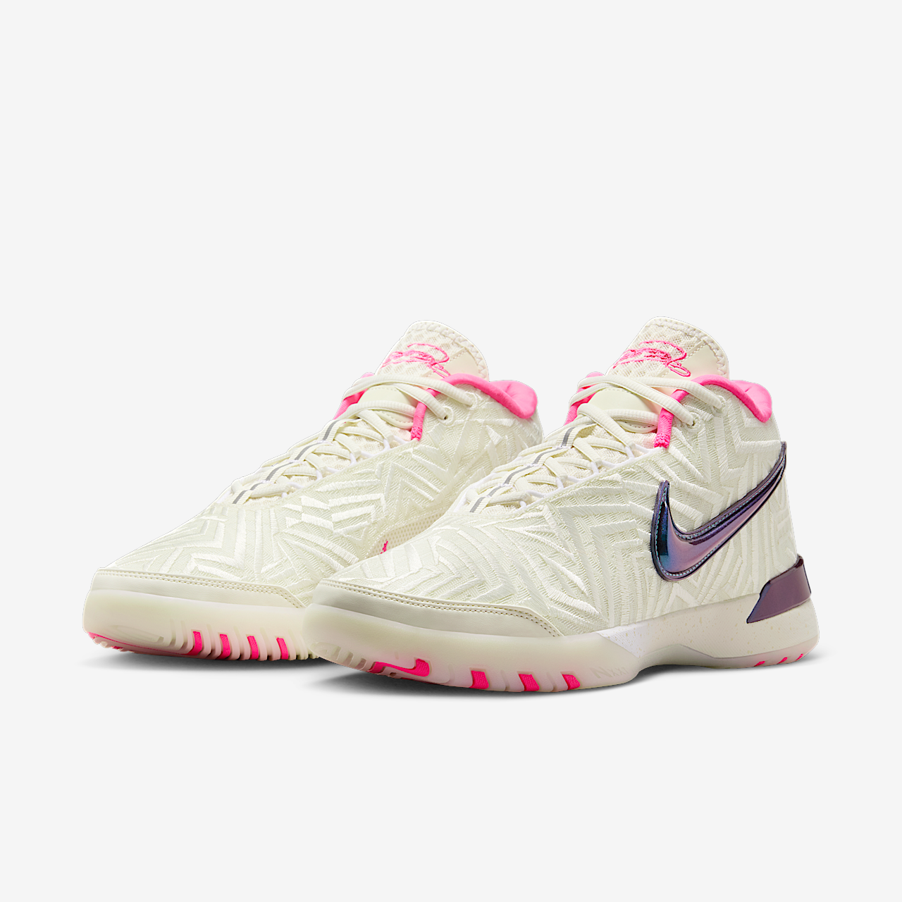 Nike LeBron sneaker Sail/Pale Ivory/Wit/Hyper Pink