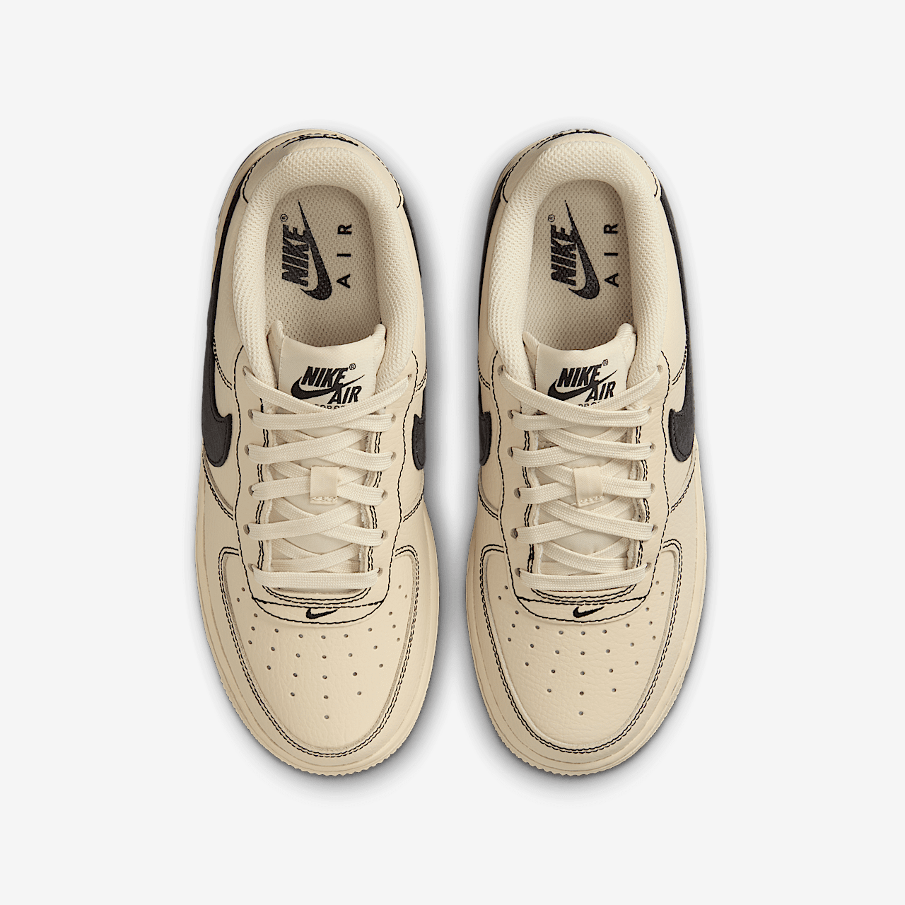 Nike Air Force 1 sneaker Light Khaki/Zwart