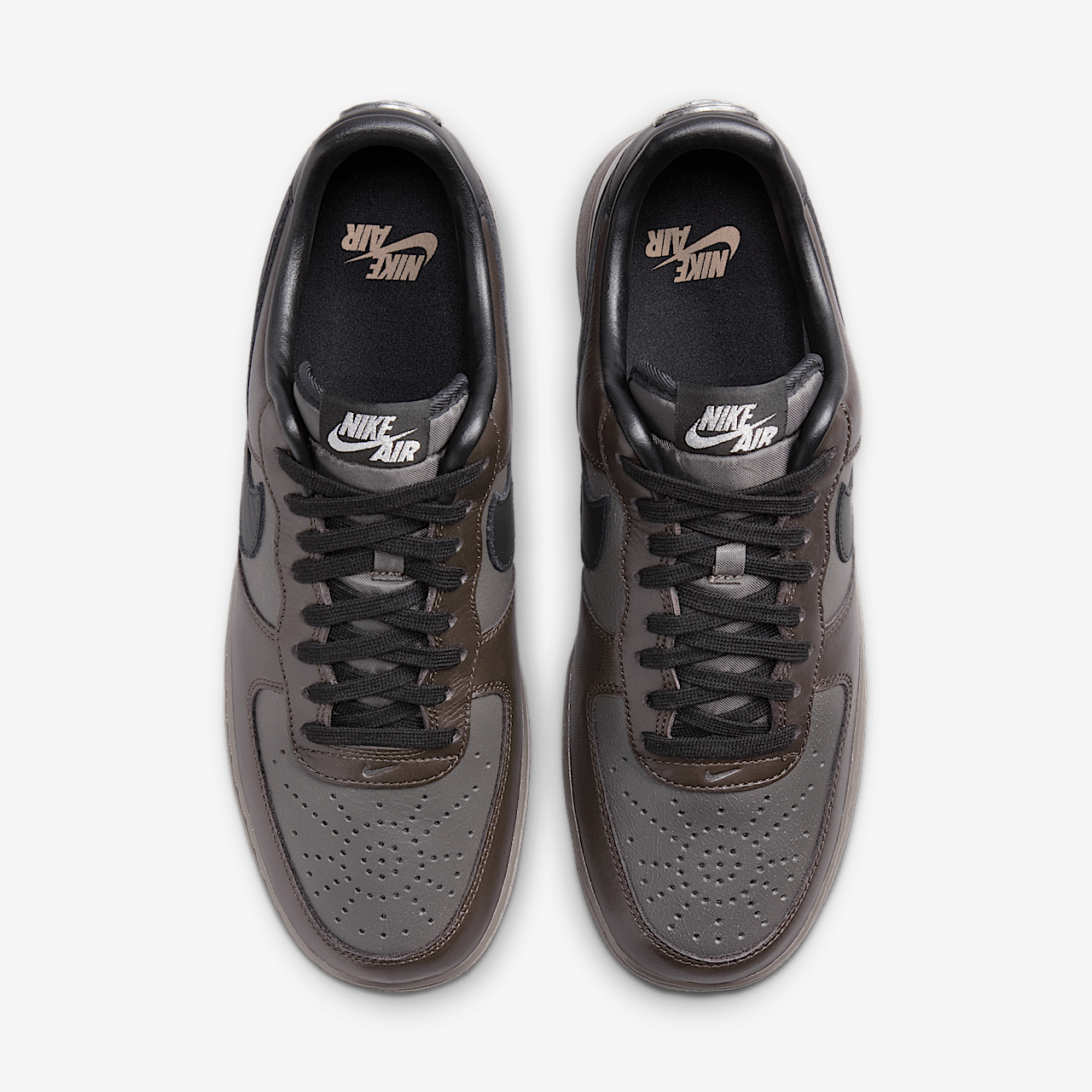 Nike Air Force 1 sneaker Black Tea/Petra Brown/Olive Grey/Zwart