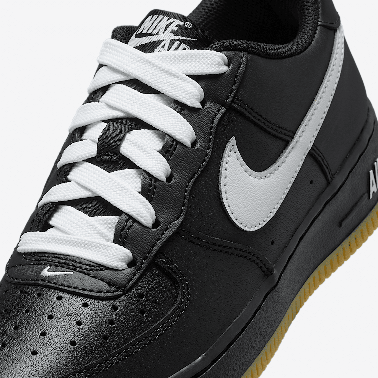 Nike Air Force 1 sneaker Zwart/Gum Light Brown/Wit