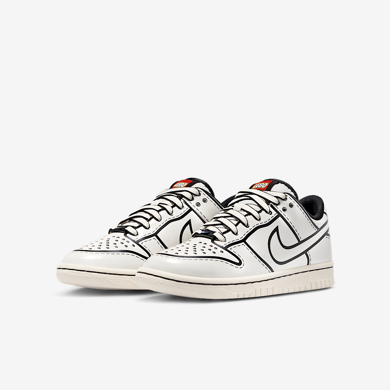 Nike Dunk Low sneaker Sail/Zwart/Rush Red/Sail