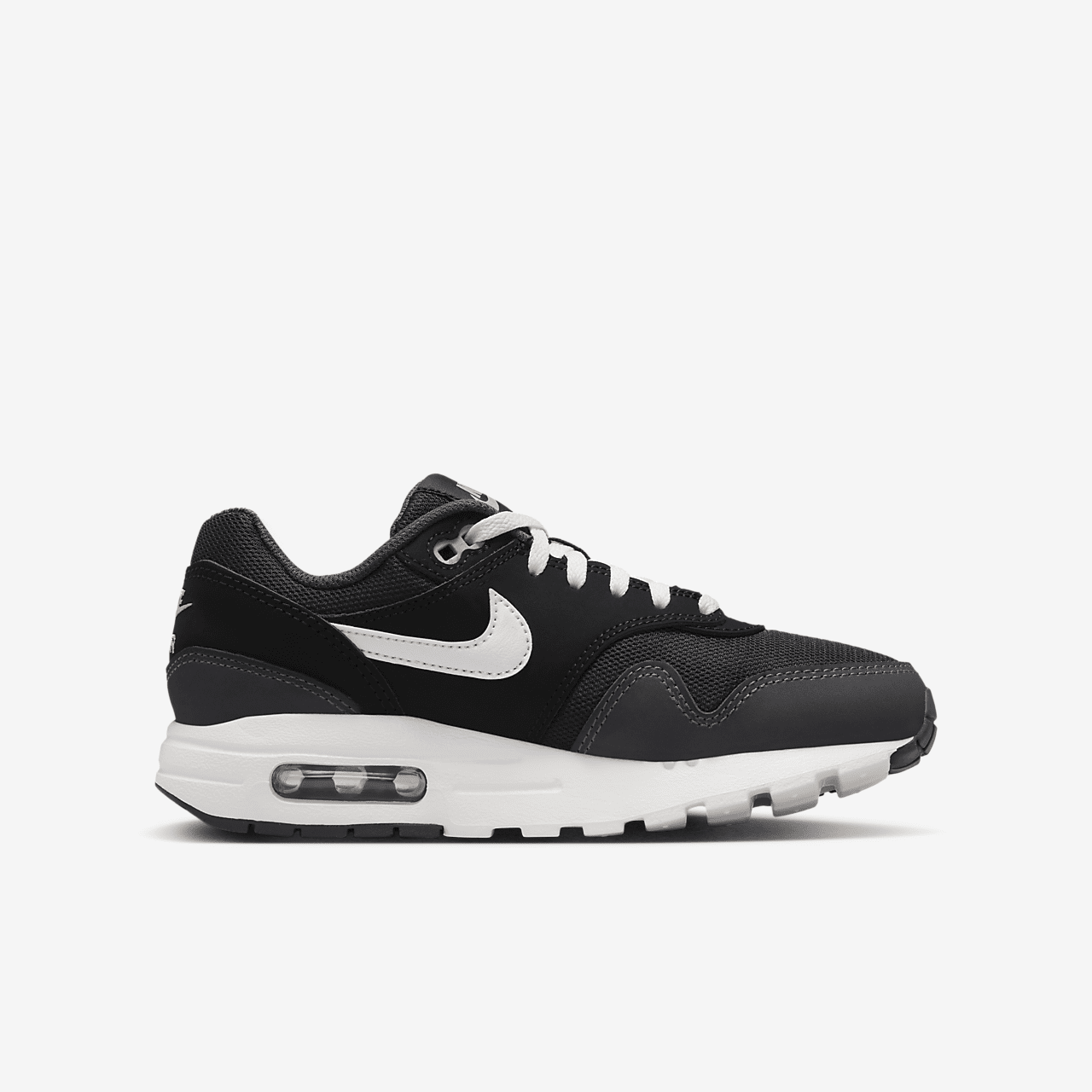 Nike Air Max 1 sneaker Zwart/Anthracite/Metallic Silver/Wit