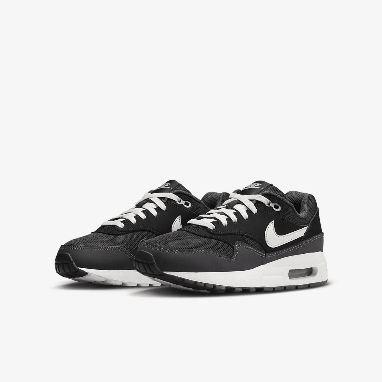 Nike Air Max 1 sneaker Zwart/Anthracite/Metallic Silver/Wit