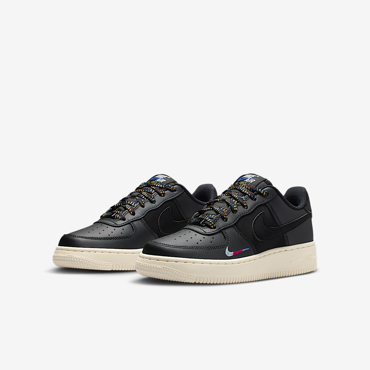 Nike Air Force 1 sneaker Zwart/Saturn Gold/Comet Blue/Zwart