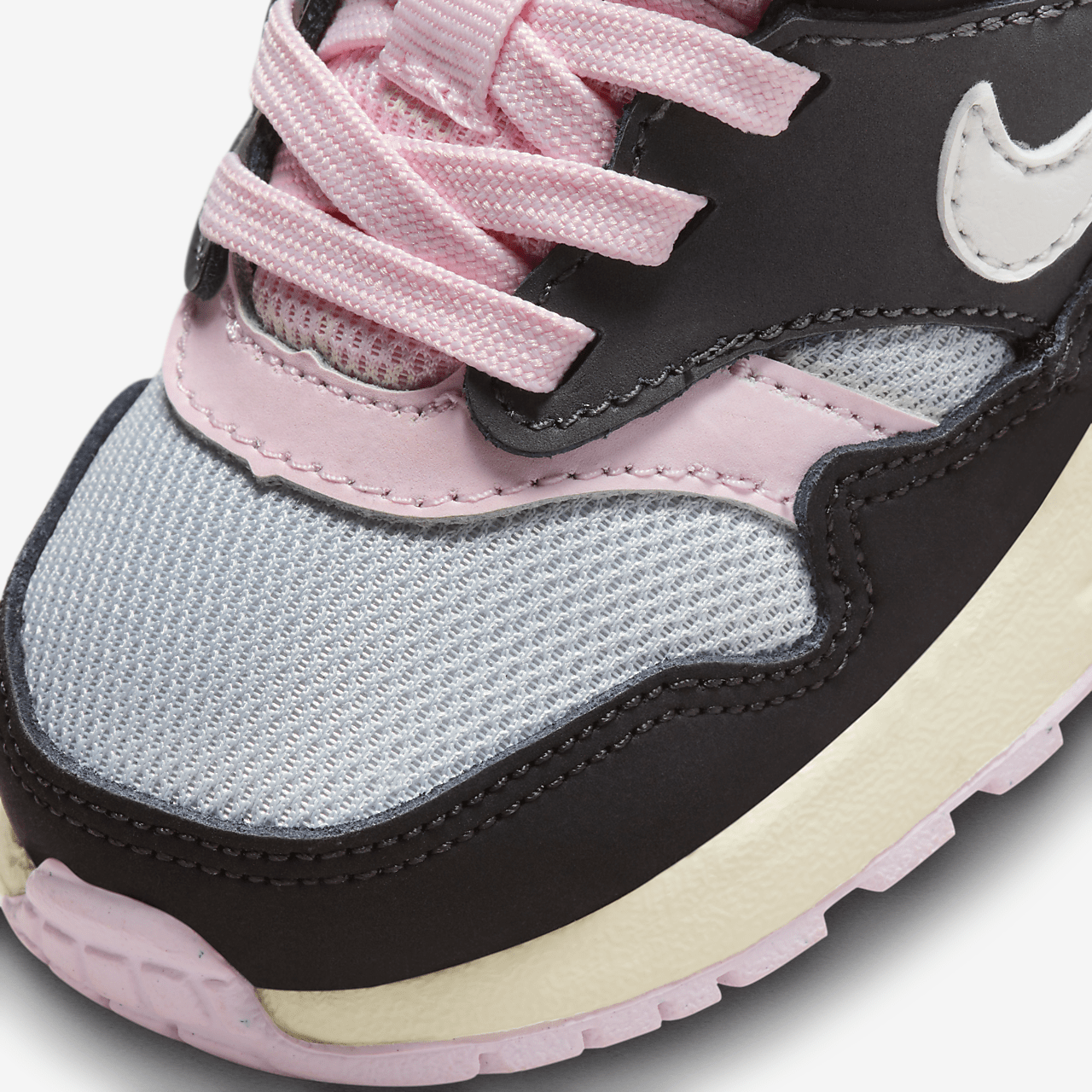 Nike Air Max 1 sneaker Zwart/Anthracite/Pink Foam/Summit White