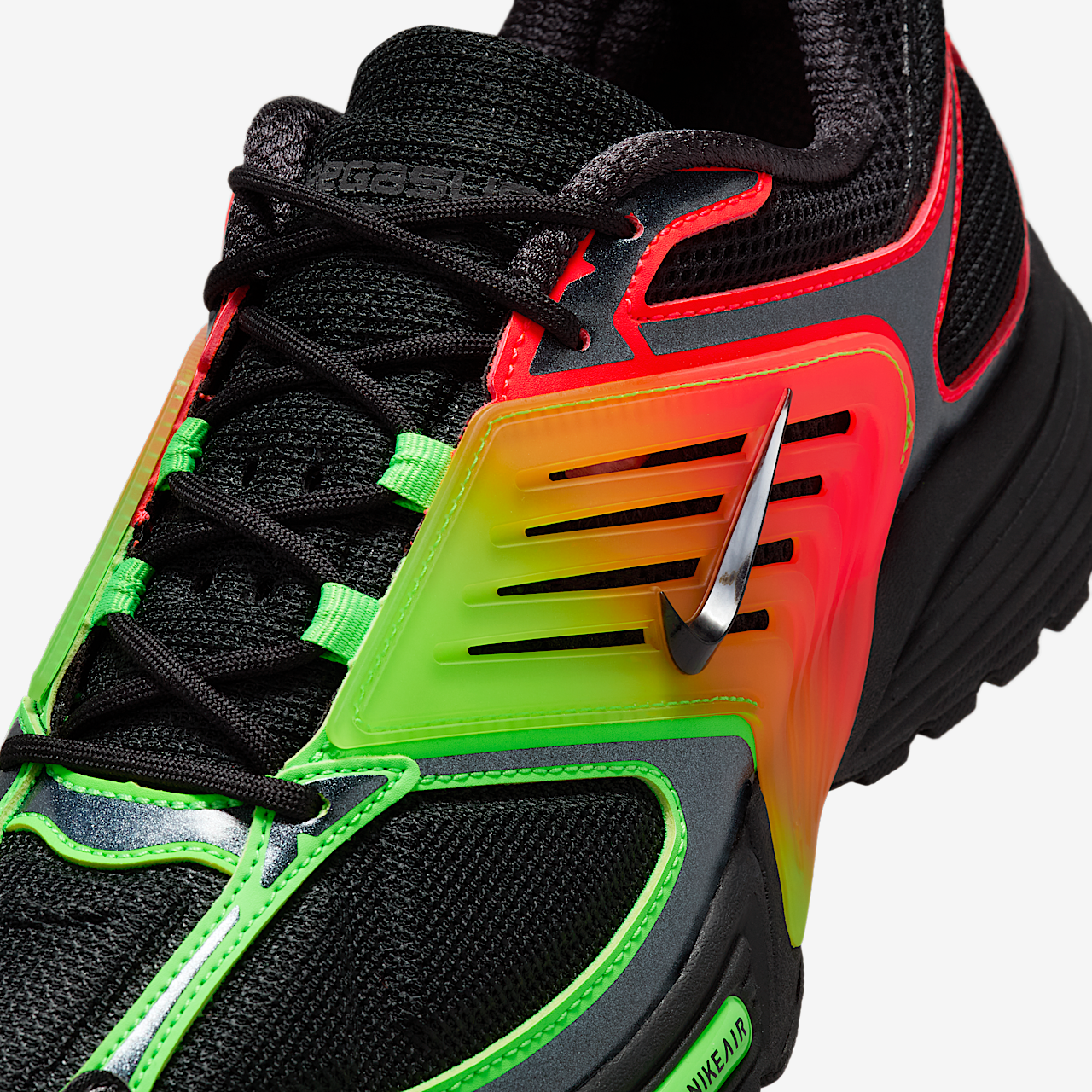 Nike Nike Air Pegasus Wave sneaker Zwart/Bright Crimson/Green Strike/Zwart