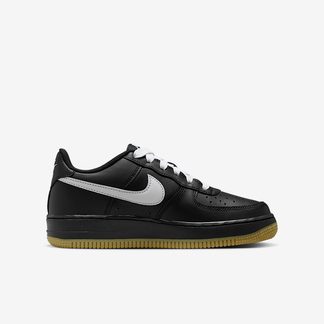 Nike Air Force 1 sneaker Zwart/Gum Light Brown/Wit