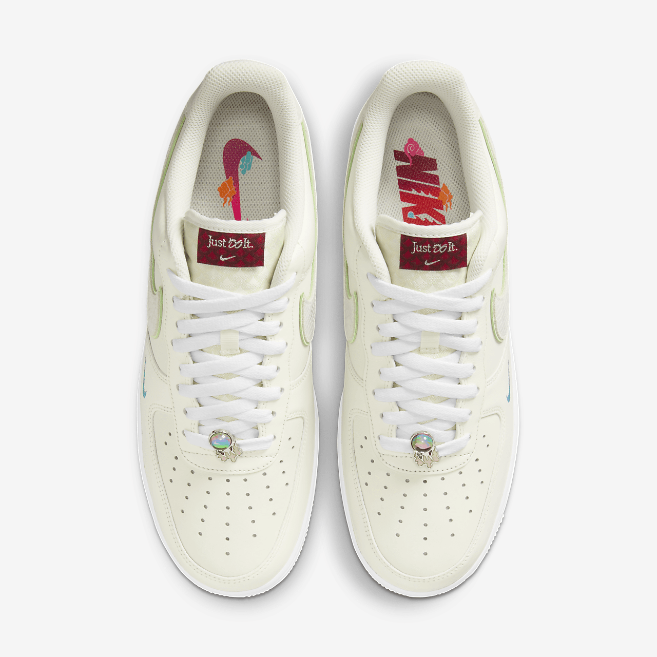 Nike Air Force 1 sneaker Sail/Wit/University Red/Vapor Green