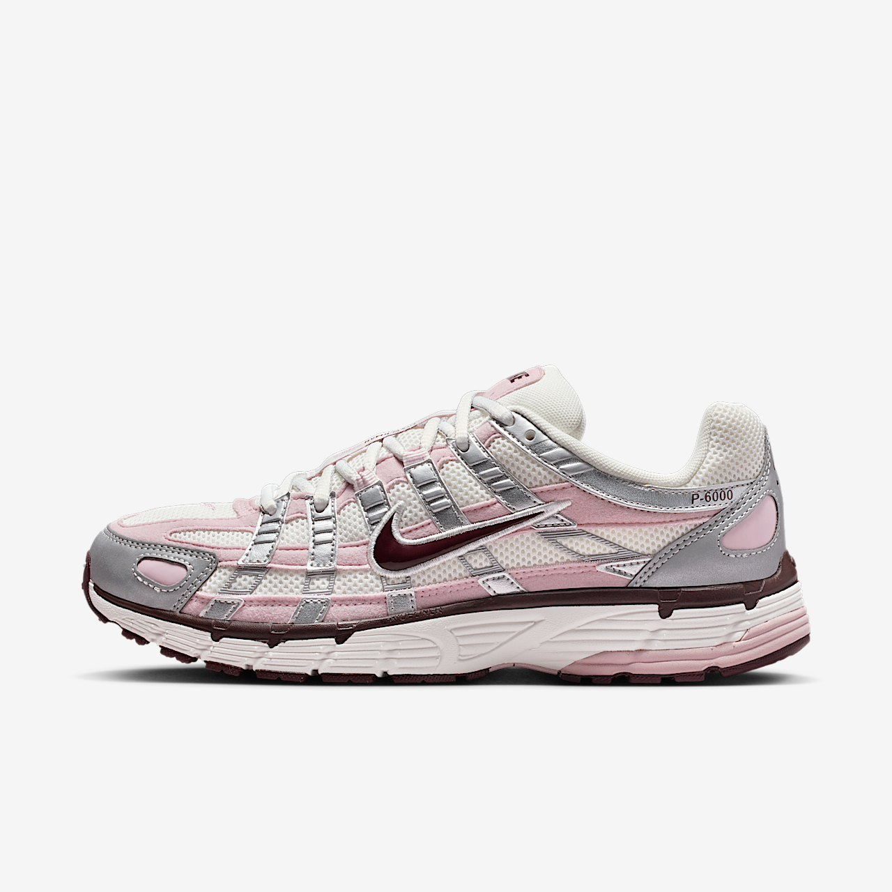 Nike P-6000 sneaker Summit White/Metallic Silver/Burgundy Crush/Plum Chalk