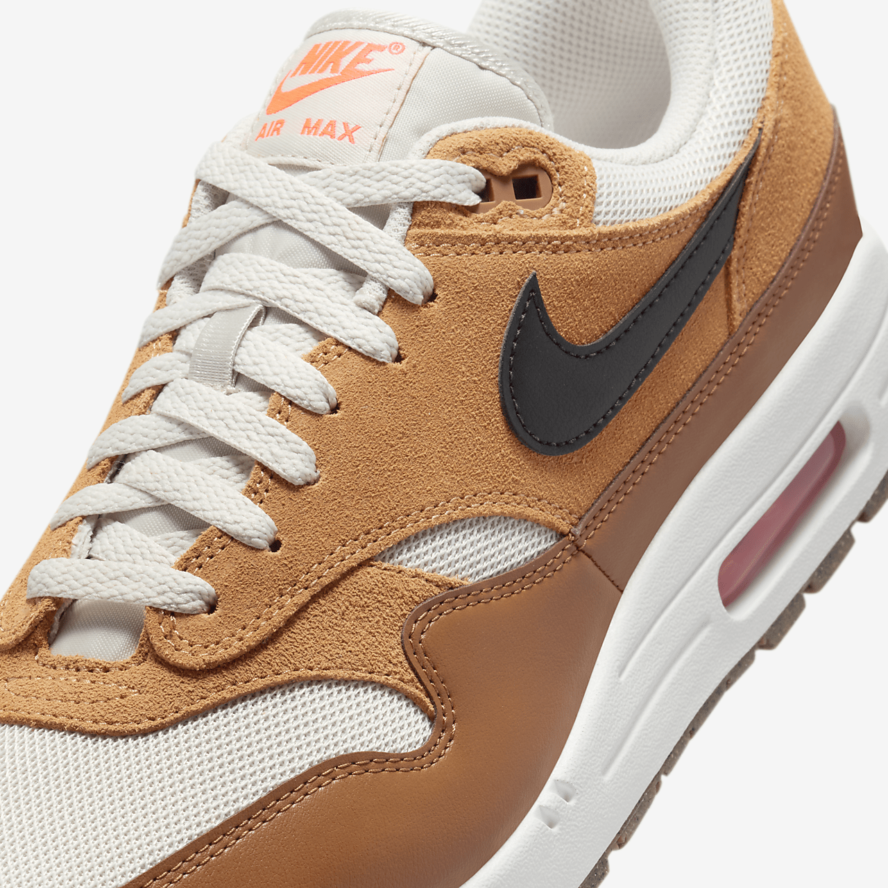 Nike Air Max 1 sneaker Light Bone/Flax/British Tan/Zwart