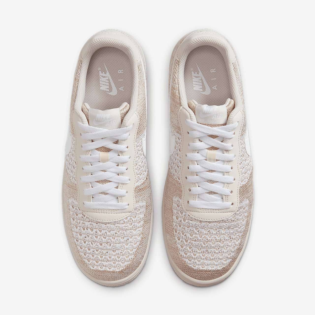 Nike Nike Air Force 1 Flyknit sneaker Light Bone/Khaki/Desert Khaki/Wit