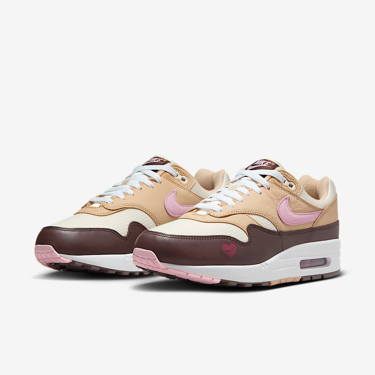 Nike Air Max 1 sneaker Sesame/Coconut Milk/Baroque Brown/Medium Soft Pink