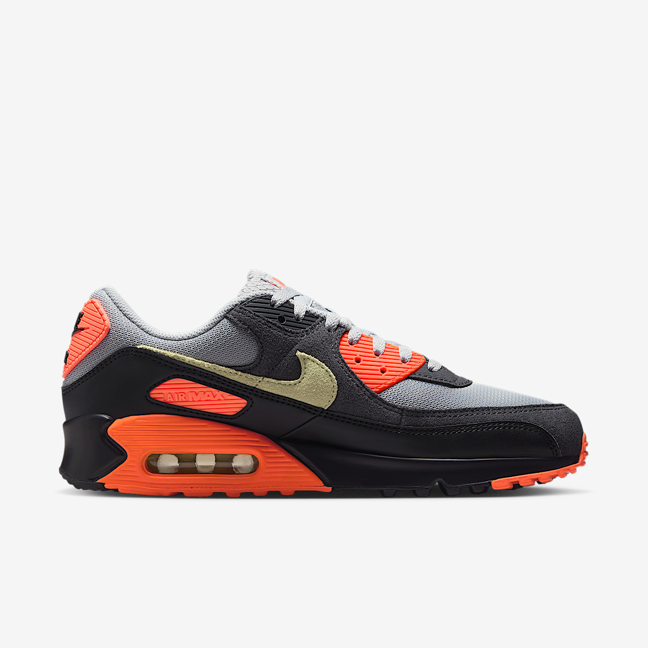 Nike Air max 90 sneaker Light Smoke Grey/Hyper Crimson/Zwart/Limelight
